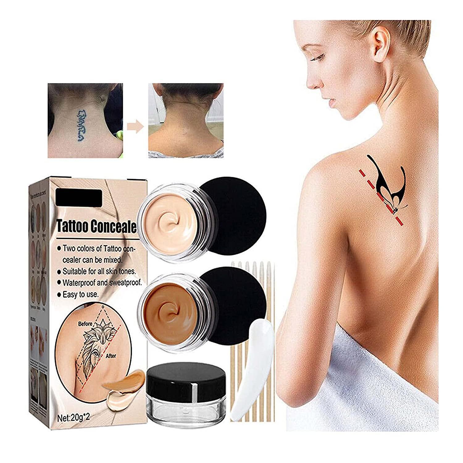 Frusde Tattoo Cover Up Makeup Waterproof, Tattoo Concealer, Scar Cover Up Makeup Waterproof, Professional Skin Concealer Set