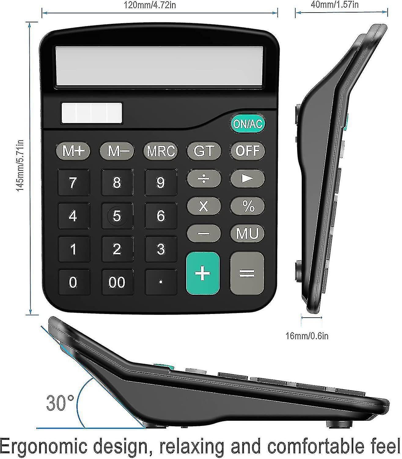 Tianzun Calculator, Standard Function Desktop Calculator, Black