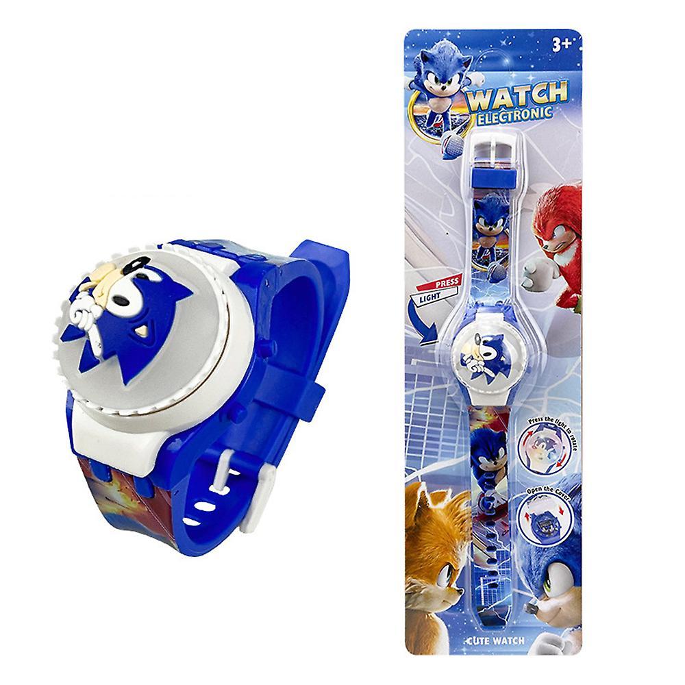 Bestdaily Childrens Cartoon Flashing Light 3d Glow Up Digital Watch Kids Spinning Top Flip Cover Watches Gifts Spiderman, Sonic, Frozen, Mario, Car...