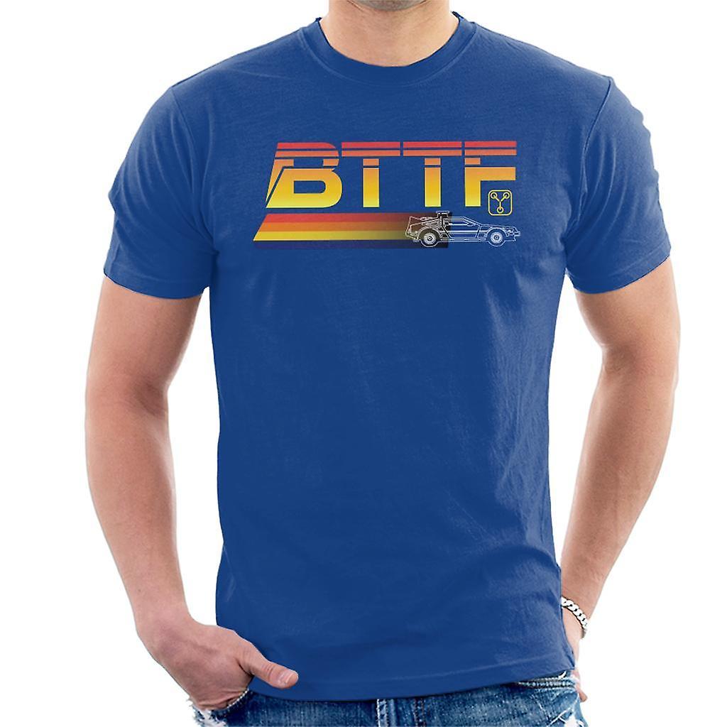 Back to the Future Delorean Zooming Men's T-Shirt Royal Blue Large