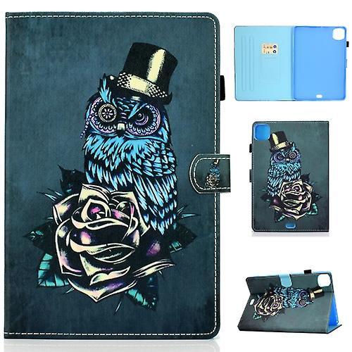 Funspace For Ipad Air 2022 / 2020 10.9 Colored Drawing Stitching Horizontal Flip Leather Case With Holder & Card Slots & Sleep / Wake-up Function Owl