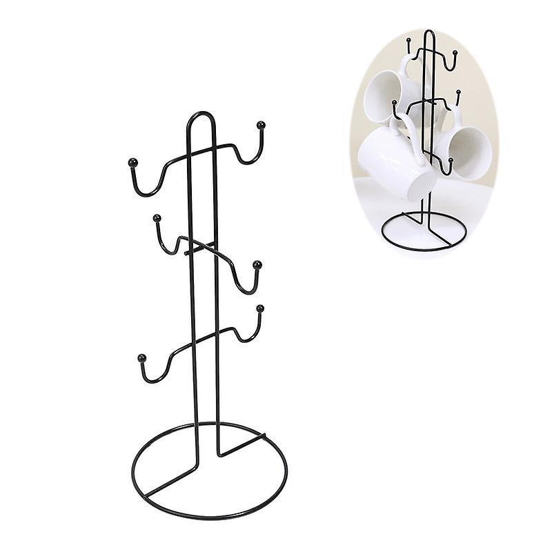 Vobobe Mug Rack Tree Metal Coffee Cup Holder with 6 Hooks for Countertop Accessory