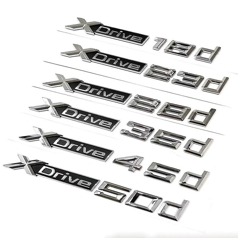 Hikig 3d Black Car Fender Trunk Badge Sticker For Bmw X1 X2 X3 X4 X5 X6 X7 Xdrive 18d 20d 30d 35d 40d 48d 50d Emblem Logo Accessories Chrome Xdrive...