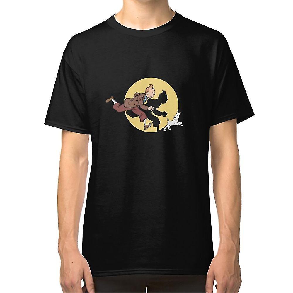 Gildan Tintin and Snowy T-shirt Black XL