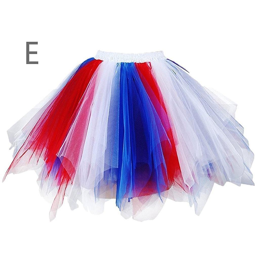 Baodan Womens Tulle Skirt Pleated Gauze Colours Short Skirt Adult Dancing Skirt E