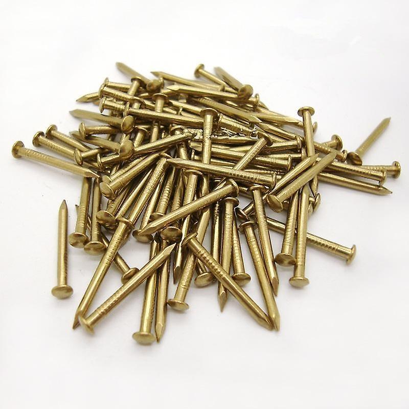 Slowmoose Round Small Copper Nail Antique Drum Furniture Hinge Brass Screw Nail Brass color 22mm