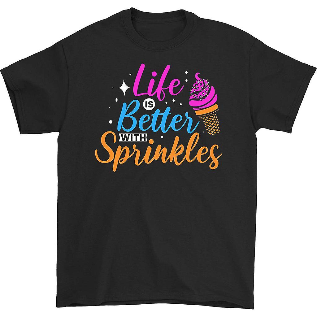 HISHARK Life is Better With Sprinkles T-shirt Black L