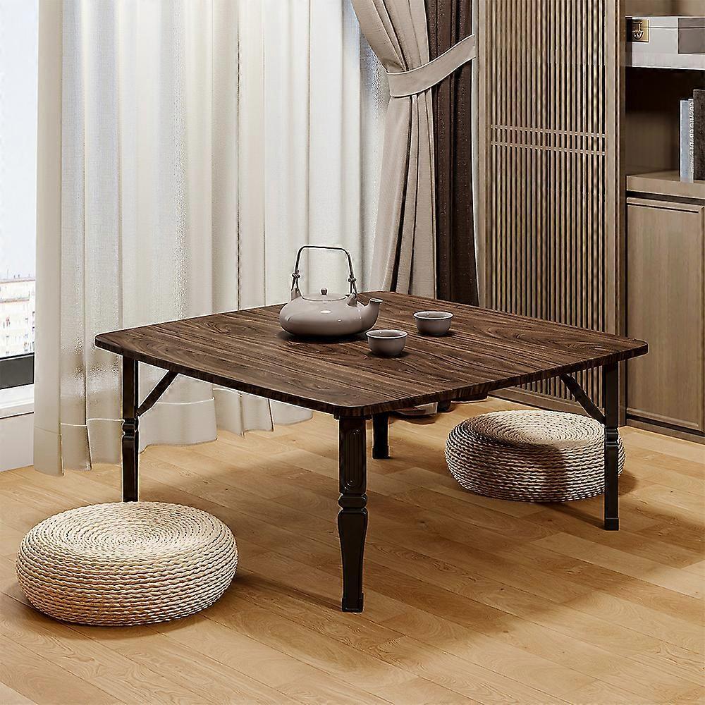 Living And Home Coffee Table Square 80cm Laptop Desk Rustic Wooden Folding Coffee Table Brown