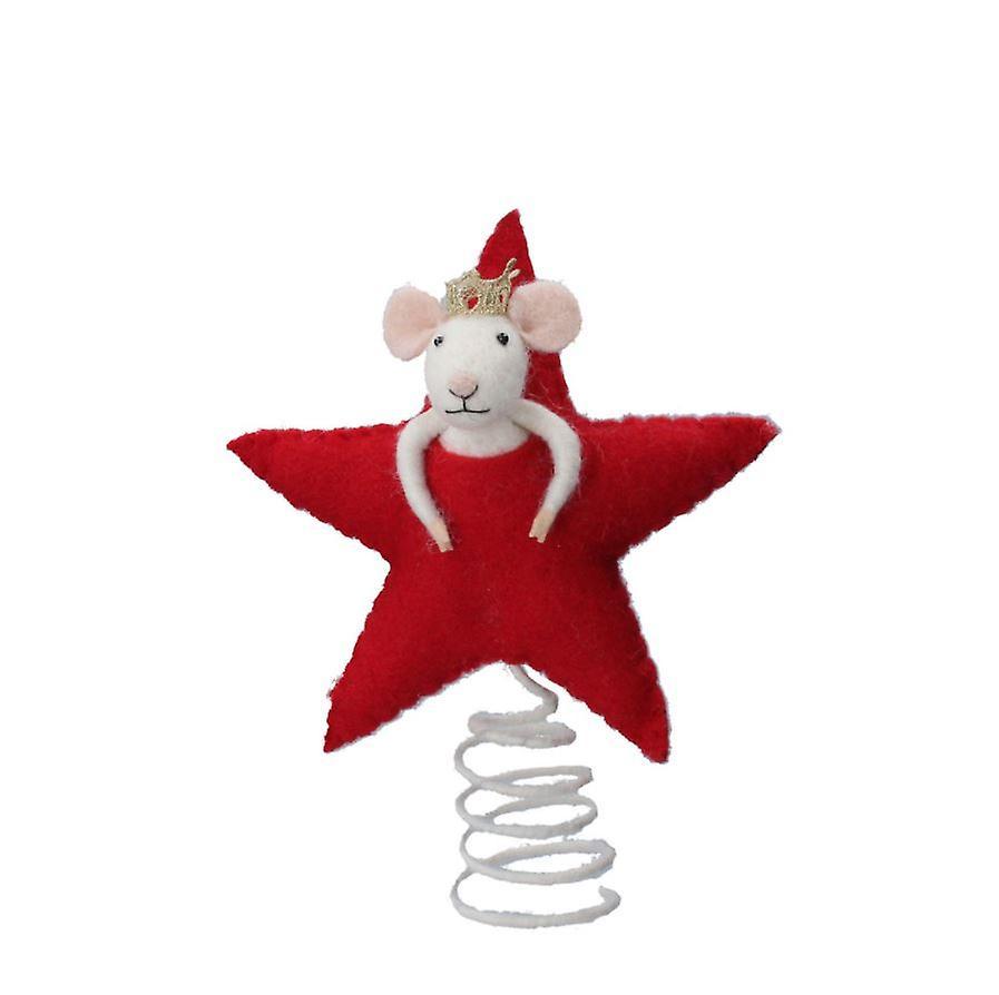 Gisela Graham Felt Mouse Christmas Tree Topper