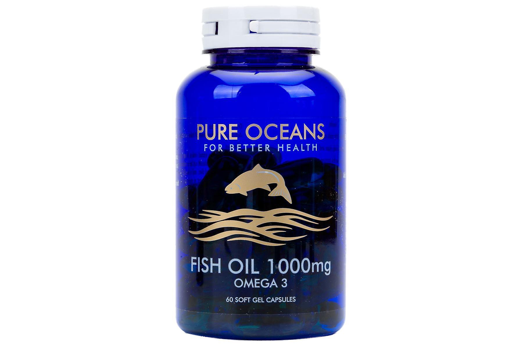 Pure Oceans Fish Oil - Fish Oil 1000mg Omega 3 - 60 Soft Gel Capsules