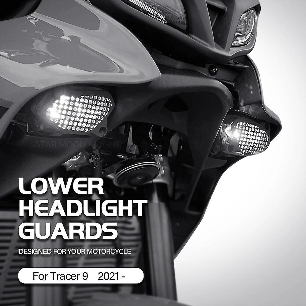 Scitoo Motorcycle Lower Headlight Guard Fog Auxiliary Position Turn Light Protection Cover Grille For Yamaha Tracer 9 Tracer9 GT 2021 - left and right