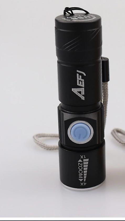 Slowmoose Mini Usb Rechargeable, Led Zoom Able Flashlight Black