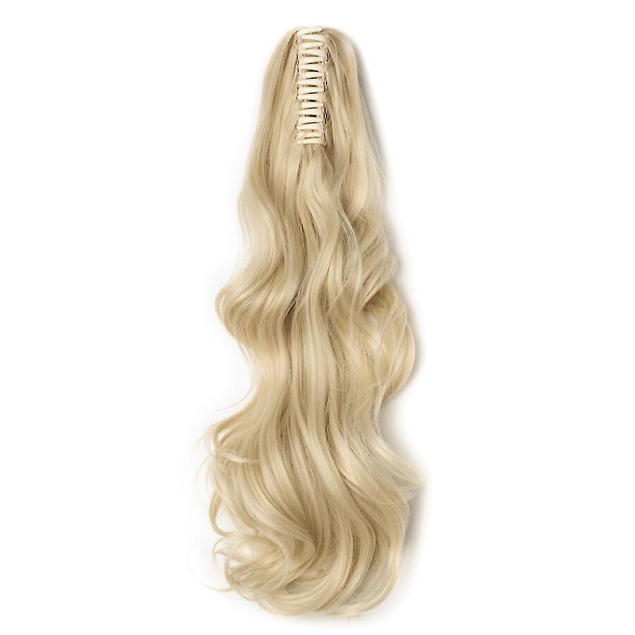 Sego 18" Long Curly Ponytail Extension Claw Clip On Ponytail For Women bleachblonde 18inch