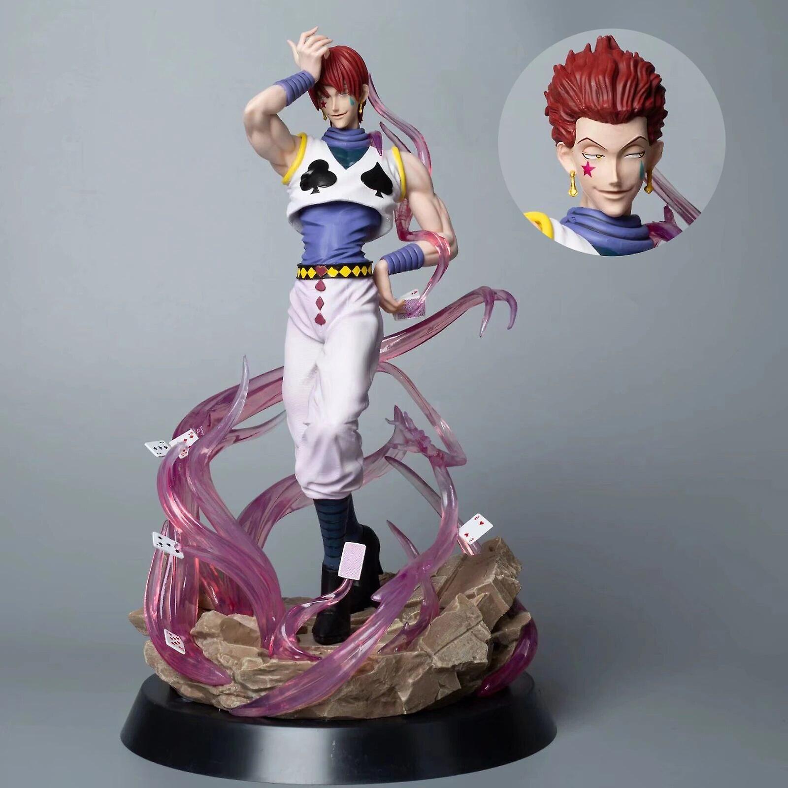 Visgaler 32cm Hunter X Hunter Anime Figure Gk Hisoka With Replacement Head Action Figure Pvc Collection Statue Model Toys For Gifts 32cm not box