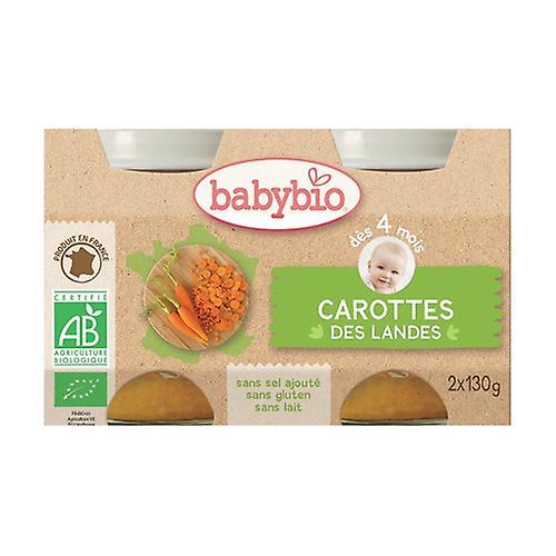 Babybio Organic Landes Carrot Pots (from 4 months) 2 units of 130g