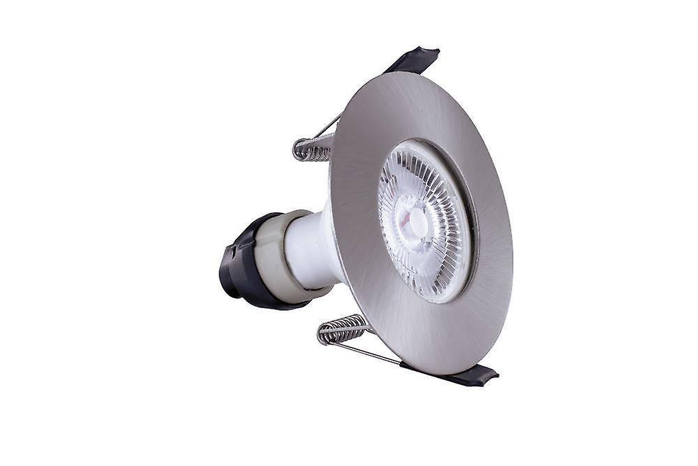 Integral Lighting LED Fire Rated Downlight Recessed Spotlight Round GU10 Holder Satin Nickel IP65