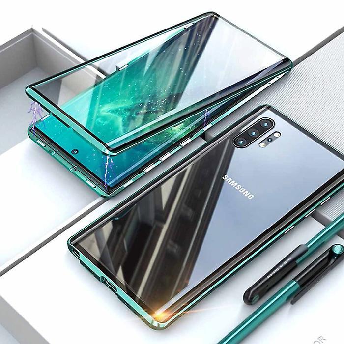 Stuff Certified ® Stuff Certified® Samsung Galaxy Note 10 Magnetic 360 ° Case with Tempered Glass - Full Body Cover Case + Screen Protector Green