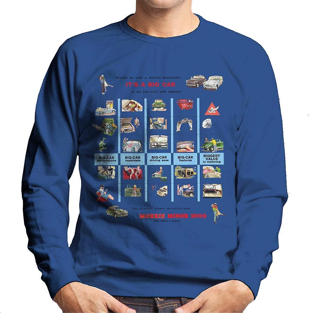 Morris Advert Design British Motor Heritage Men's Sweatshirt Royal Blue Medium