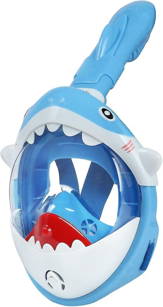 Kensty Kids Snorkel Mask Full Face Snorkel Mask For Kids 180 Panoramic View Shark Design Anti-fog Anti-leak Safety Easy Breathing Snorkeling Diving...