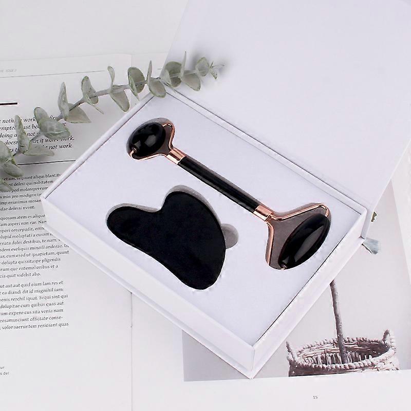 Wxky Face Roller and Gua Sha Set, Jade Roller and Guasha Facial Tool from BAIMEI is to Reduce Puffiness and Fine Lines, Shape Your Face Line