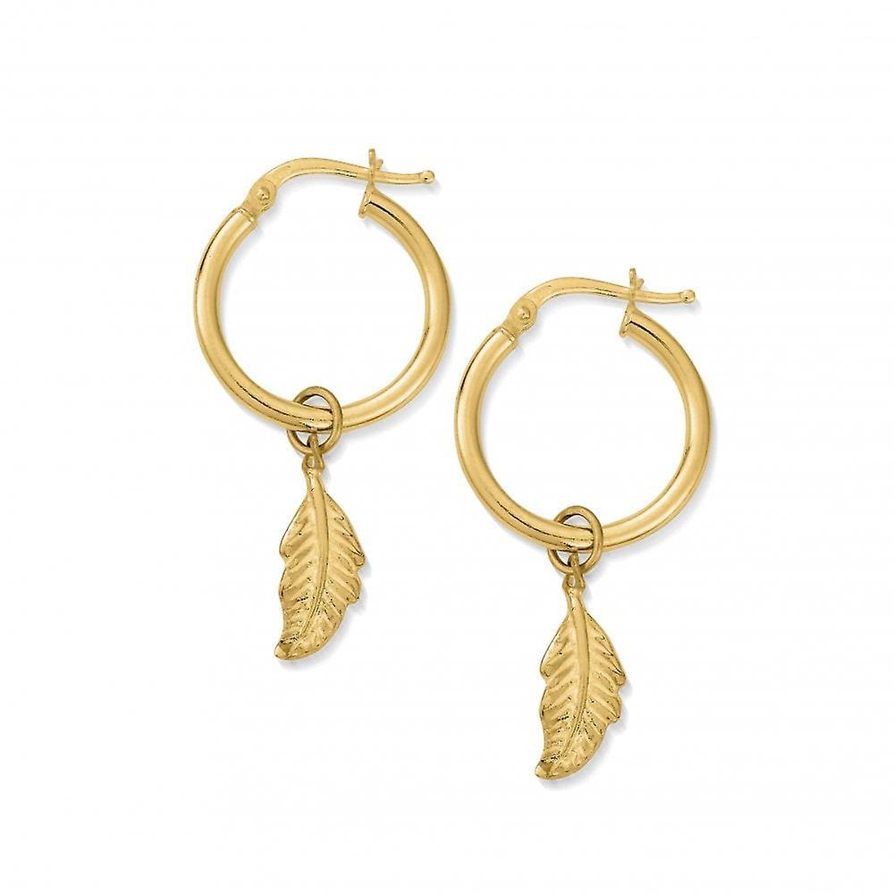 Women's ChloBo Gold Didi Feather Hoop Earrings GEH724