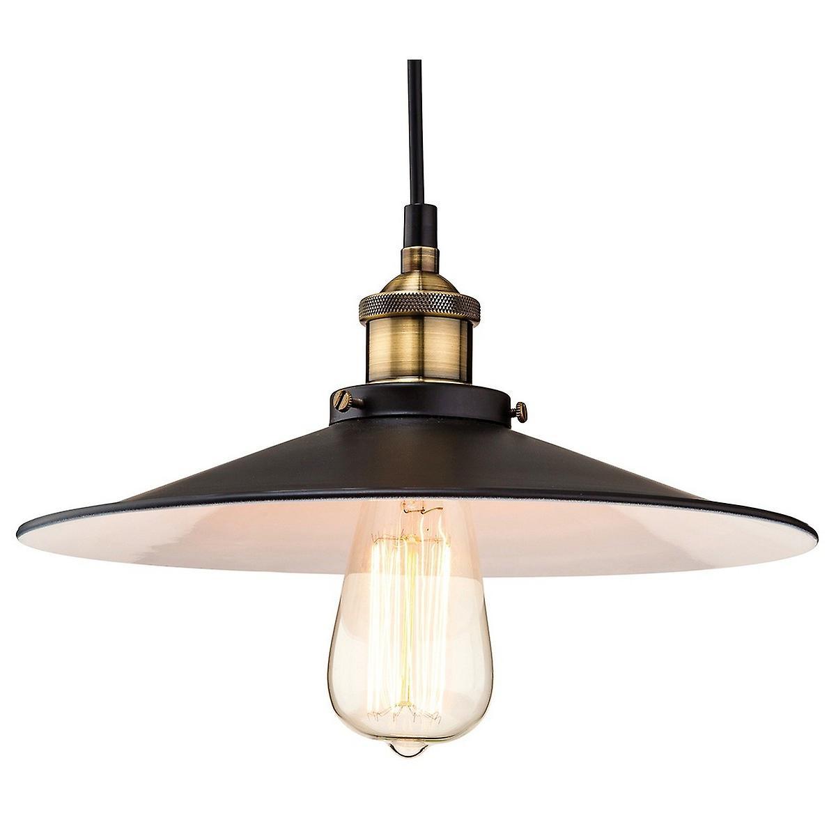 Firstlight Lighting Empire 1 Light Dome Ceiling Pendant Black, Antique Brass, E27