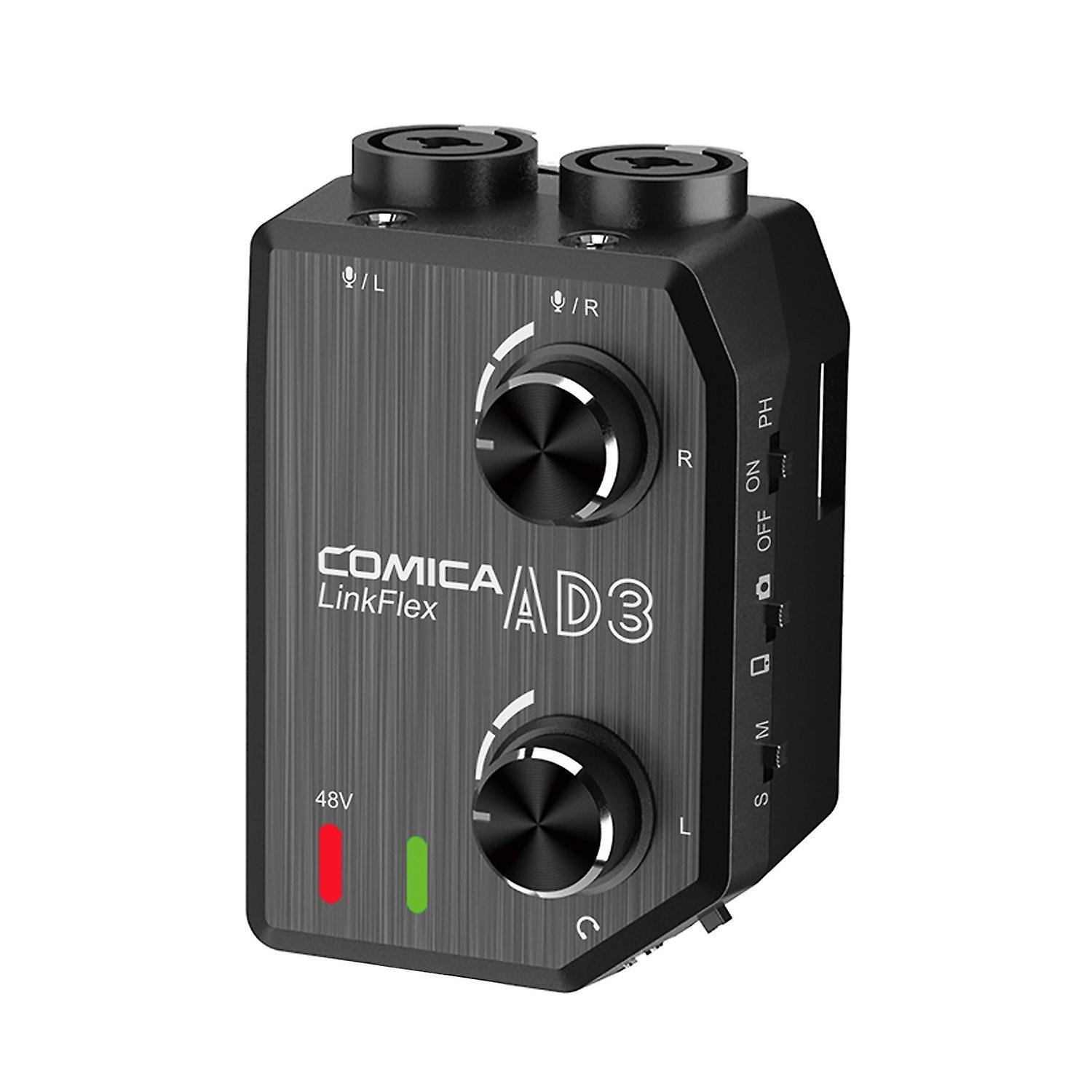 CoMica LINKFLEX AD3 Two-channels XLR/3.5mm/6.35mm-3.5mm Audio Preamp Mixer / Adapter / Interface for