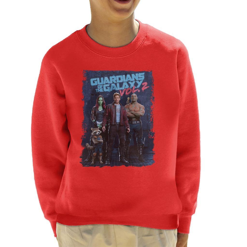 Marvel Guardians Of The Galaxy Vol 2 Poster Design Kid's Sweatshirt Red Small (5-6 yrs)