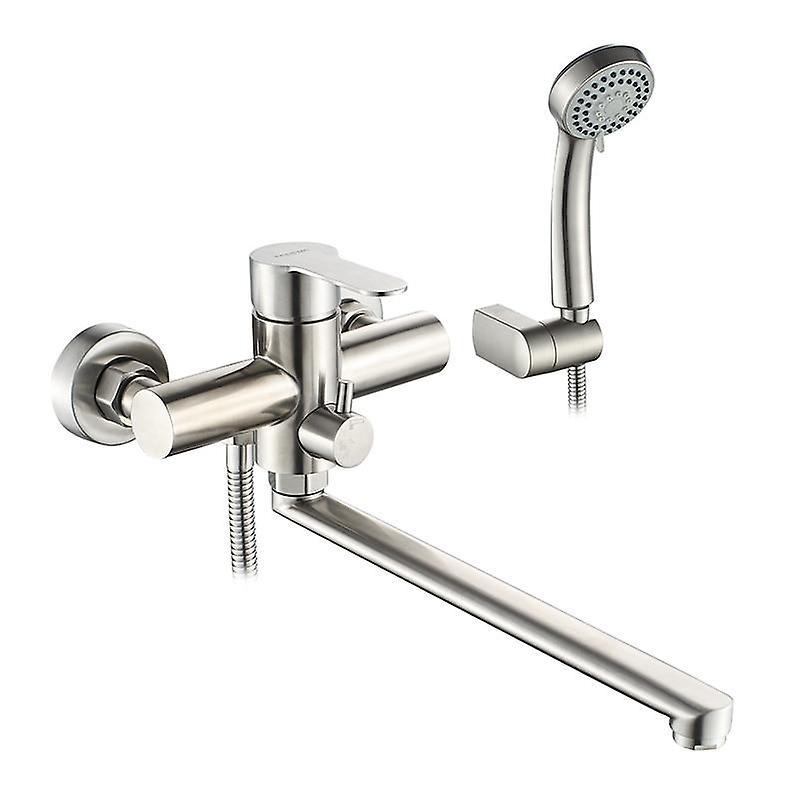 Slowmoose Stainless Steel Bath Faucets Set, Water Mixer Crane Tap With Hand Shower