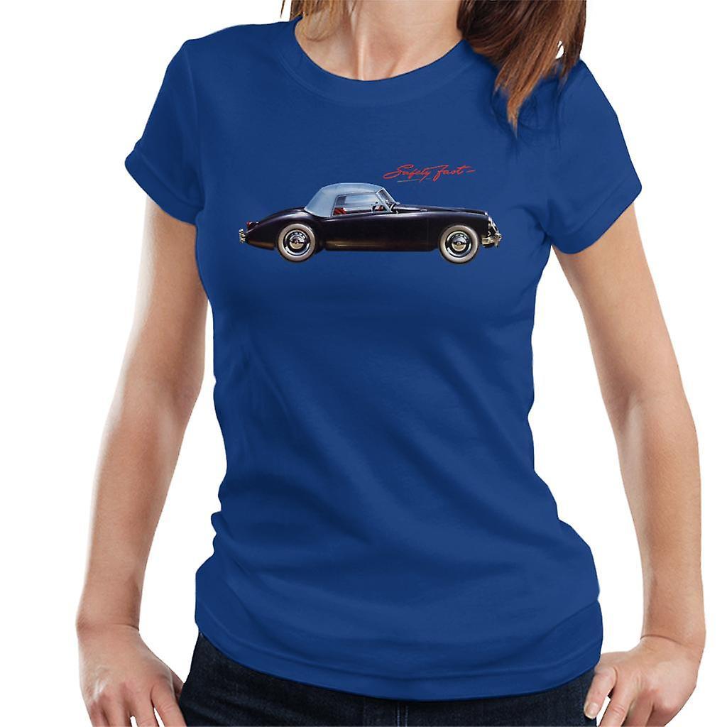 MG Safety Fast British Motor Heritage Women's T-Shirt Royal Blue Small