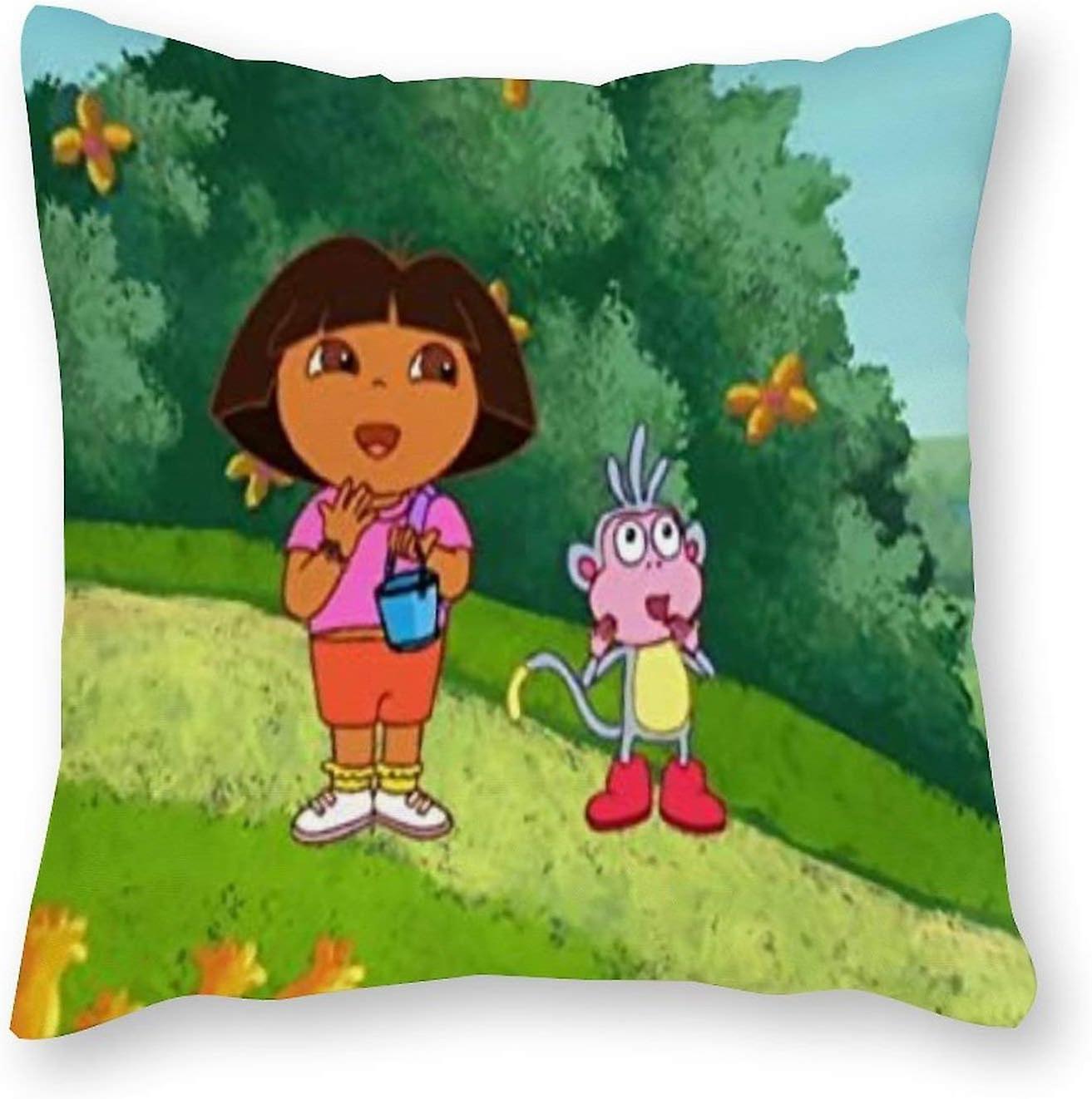 Kerota Dora The Explorer Cushion Pillow - Pop Art - Canvas Pillowcase Single - Without Filling pad - 45x45cm (Cover only) -s968