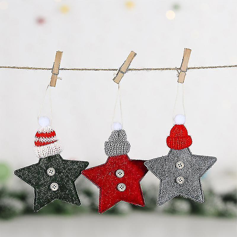 Tianzun Christmas Ornaments, 3pcs Christmas Decorations Stars Xmas Tree Hanging Ornaments