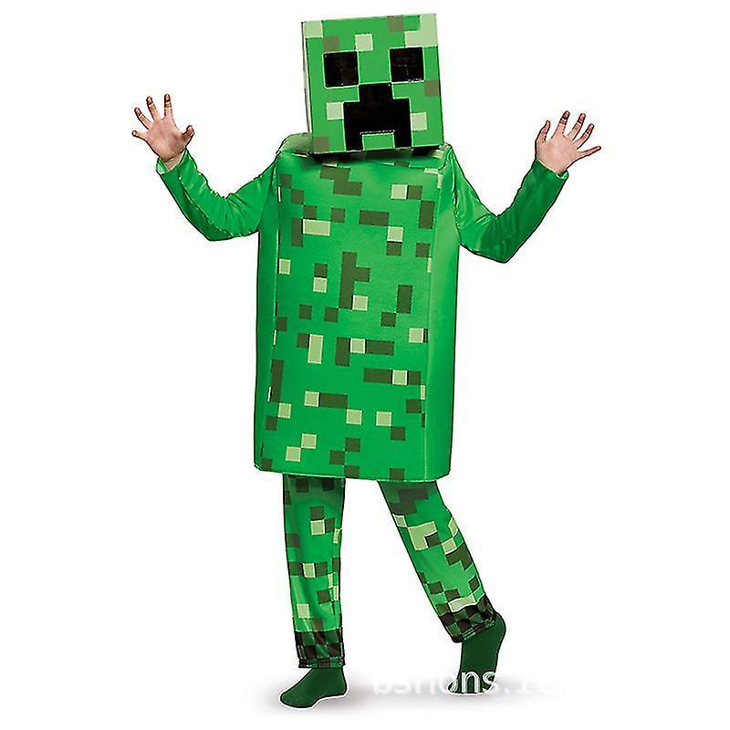 Cryin Children"s Cos Clothes My World Minecraft Creeper Bitter Fear Character Performance Costume xl