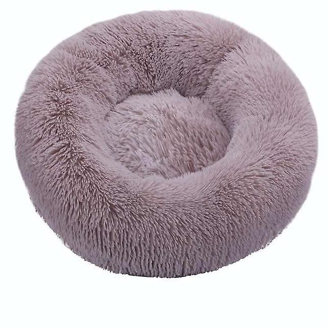 Slowmoose Round Cat Bed House Soft Long Plush Best  Bed For Dogs Basket, Pet Products 50cm / Light coffee