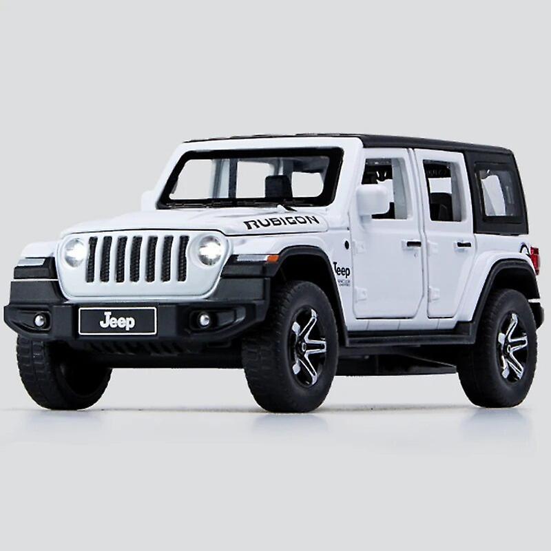 Aintier 1:32 Jeeps Wrangler Rubicon Alloy Car Model Diecasts Metal Off-road Vehicles Car Model Simulation Sound and Light Kids Toys Gift White