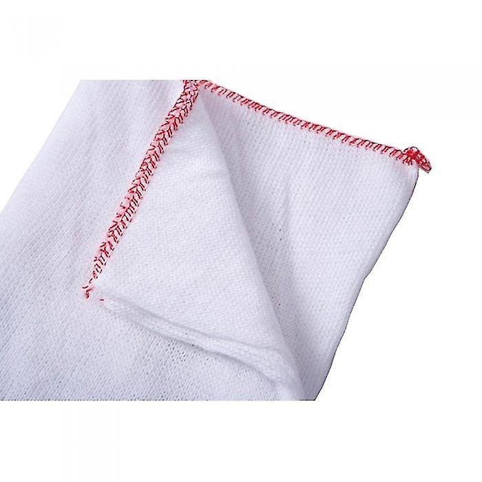 Abbey Bleached Dish Cloth (Pack Of 10) White/Red One Size