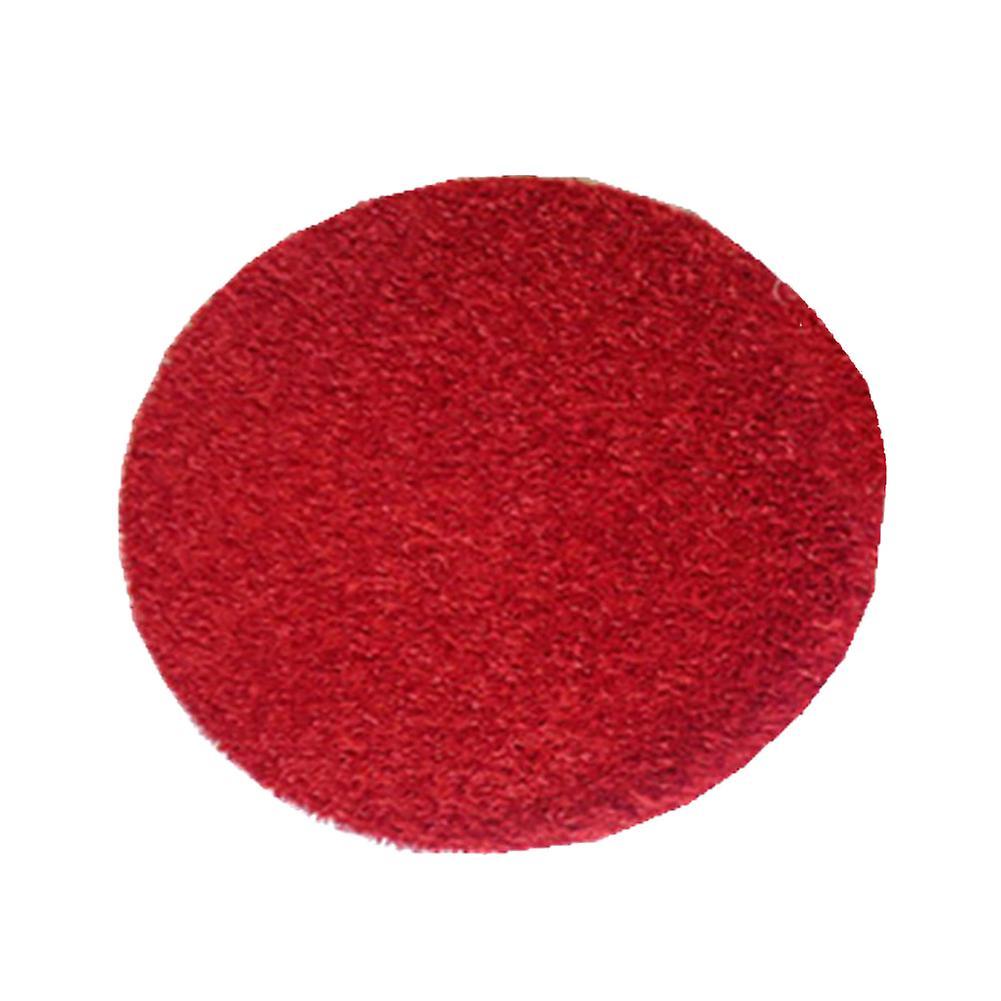 Farfi Farf 120cm Round Fluffy Soft Rug Anti-slip Floor Mat Carpet Cushion Bedroom Decor Red