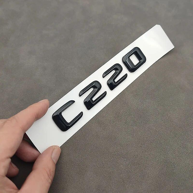 Hikig 3d Abs Black C 220 Logo C220 Emblem Letters Car Trunk Badge Decal For Mercedes Benz C220 W204 W205 C220 Sticker Accessories Glossy Black 14-16