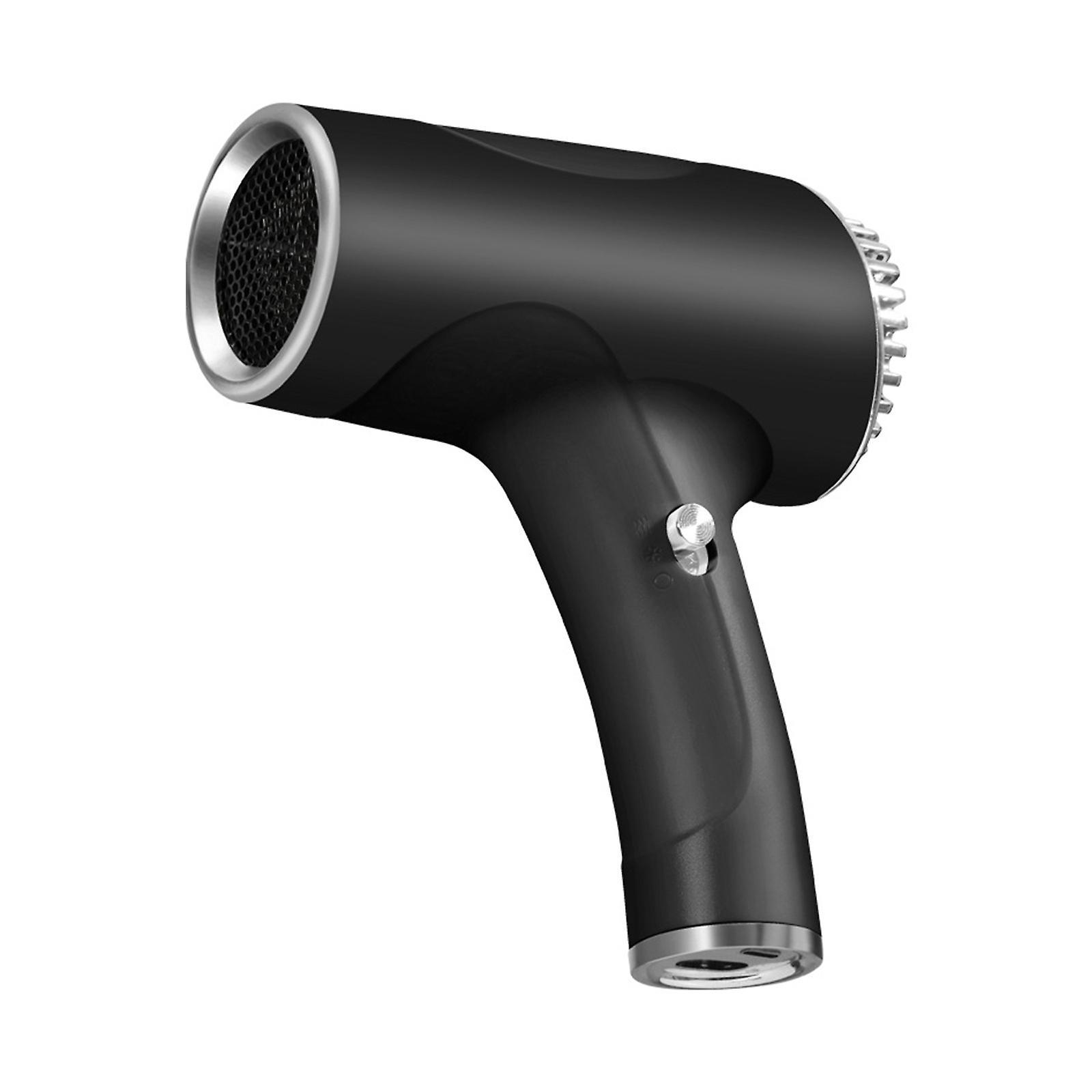 Siguang Hair Dryer Travel Portable Rechargeable Usb Cordless Hair Dryer Versatile Hairdressing Tool Js Black EU