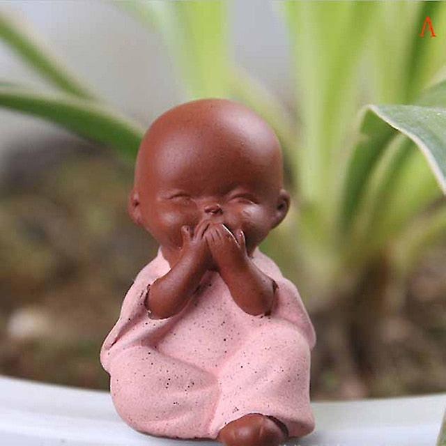 Slowmoose Small Buddha Statue - Monk Figurine Ceramic Crafts Ornament Buddha Statue A