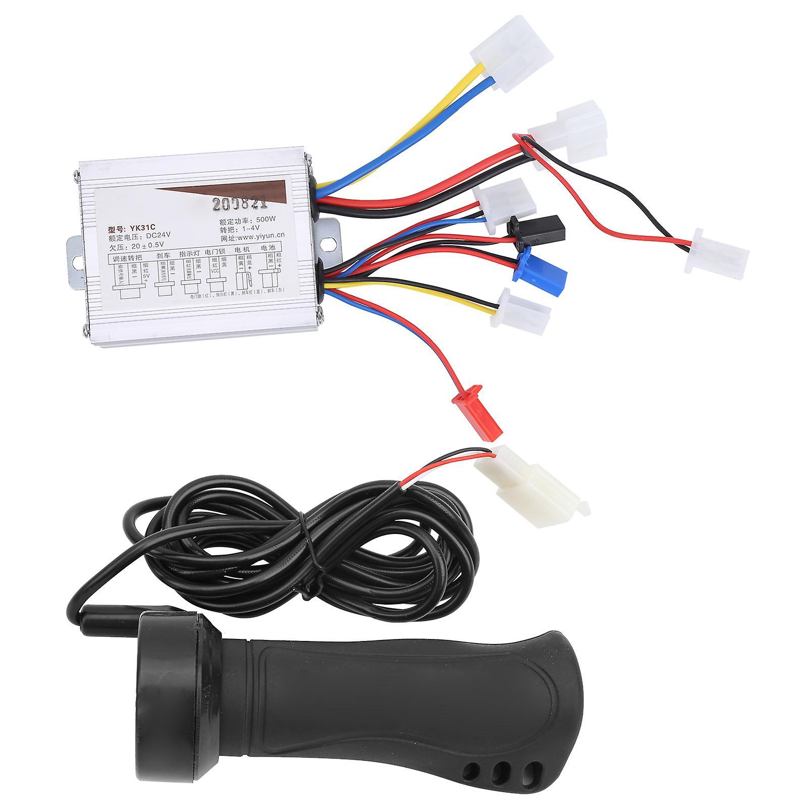 24V 500W Electric Bike Scooter Tricycles Brushed Speed Controller with Long Wire Throttle Grip