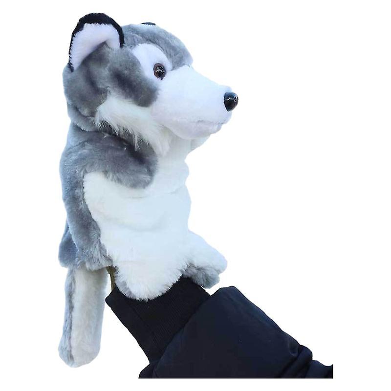 Wiuo Plush toy hand puppet big bad wolf animal glove doll gray wolf