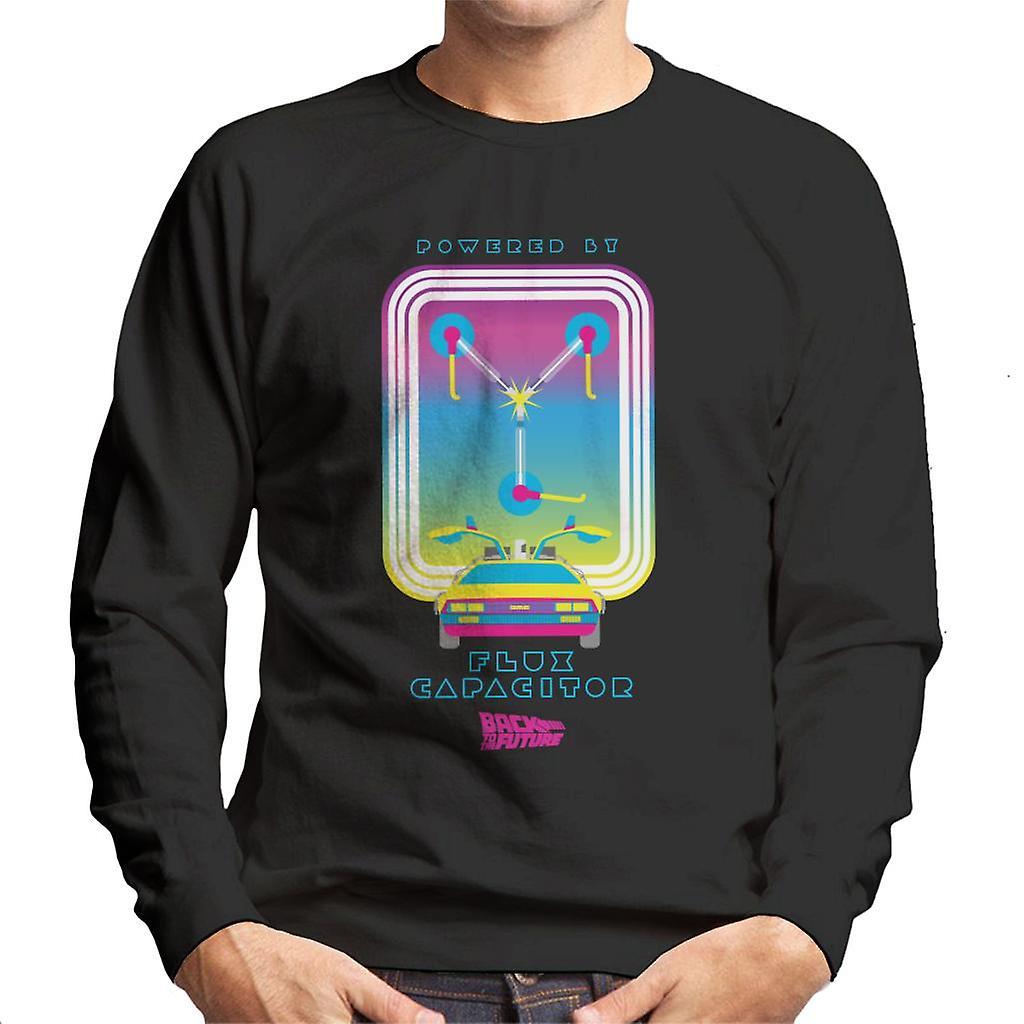 Back to the Future DMC Delorean Flux Capacitor Gradient Men's Sweatshirt Black XX-Large