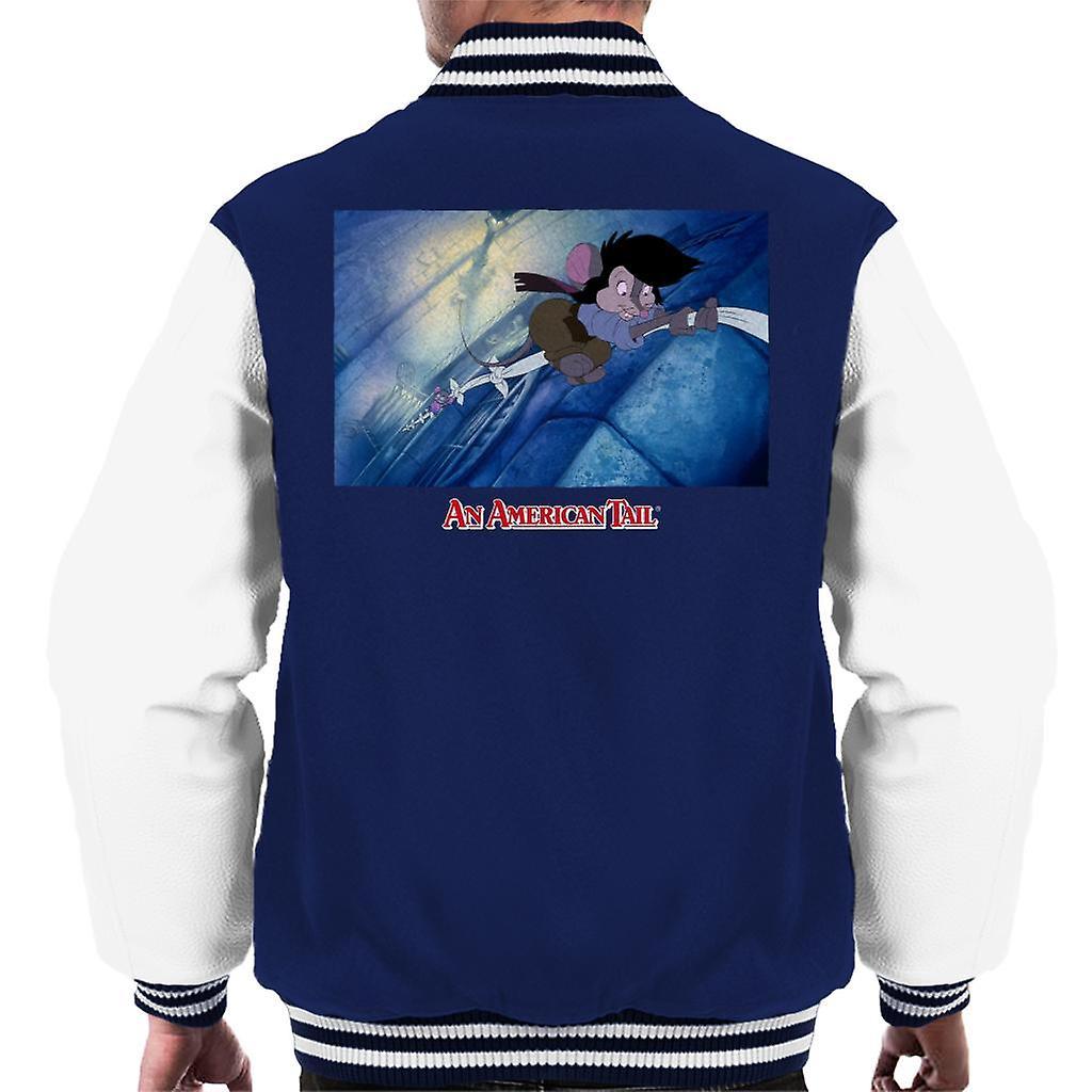 An American Tail Toni Toponi Rope Men's Varsity Jacket Navy/White Large