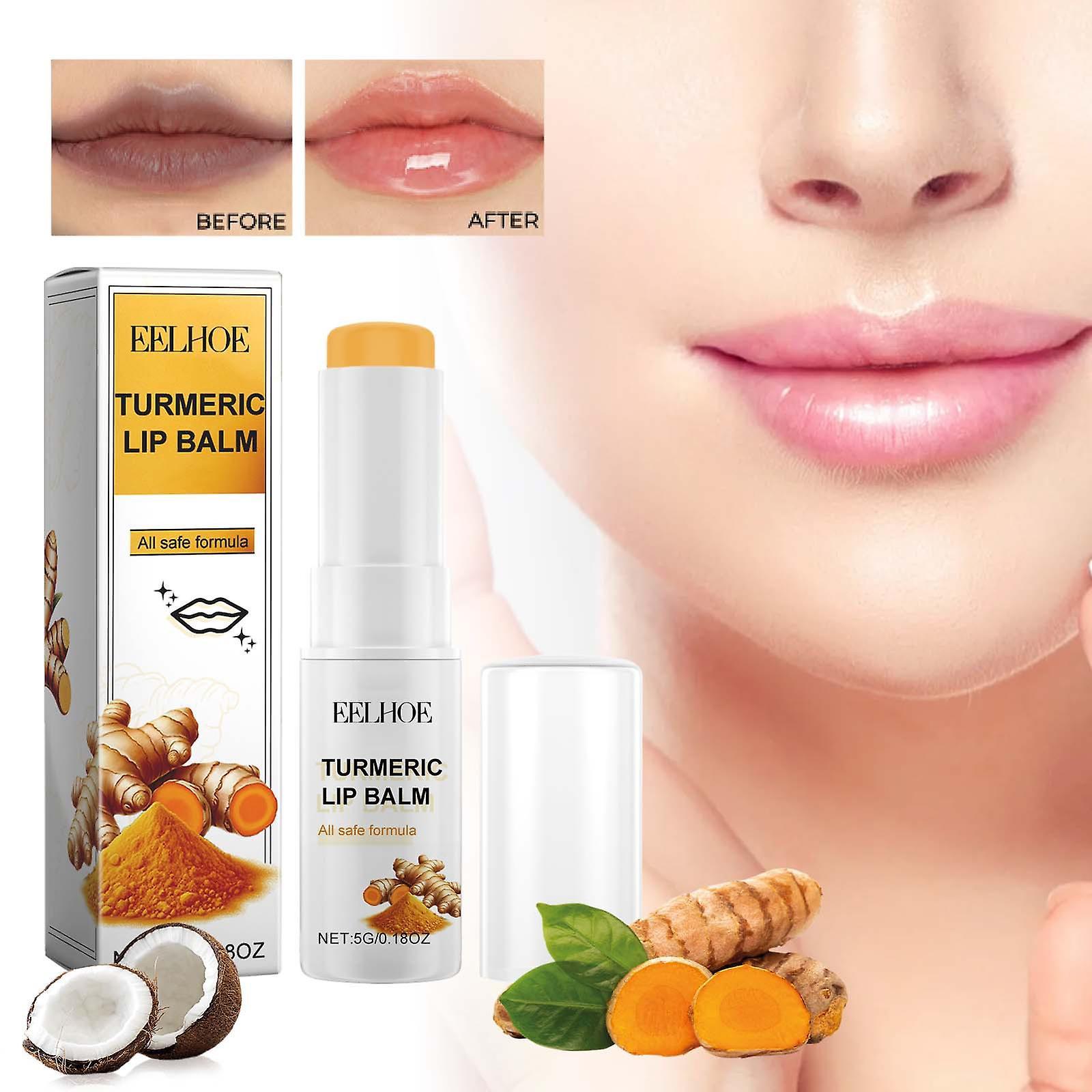 Frusde Turmeric Lip Balm Remove Dark Pigment, Lip Lightening for Dark Lips, Turmeric Lip Balm for Smokers, Turmeric Restore Lightening Cream for Pi...