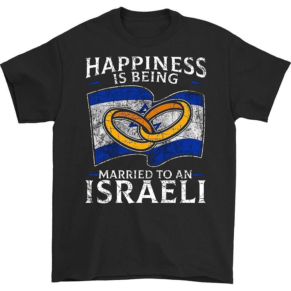 HISHARK Happiness is being married to an israeli t-shirt black M