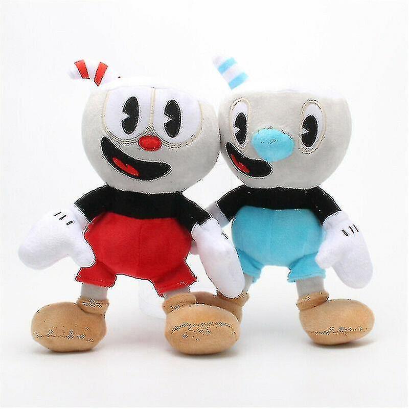 Sitabo 2pcs/set 10" Cuphead Plush Mugman Mecup And Brocup Stuffed Doll-1