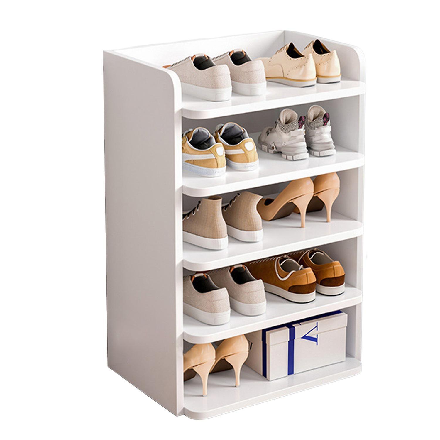 ZHOUBA Sturdy Shoe Rack Stable Minimalistic Narrow 3D Density Board Layered Partition Shoes Organizer