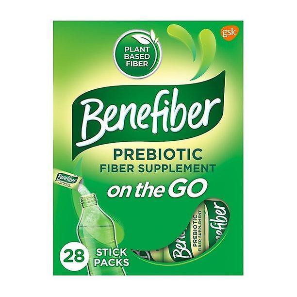 Benefiber On The Go Prebiotic Fiber Powder For Digestive Health, Unflavored Powder Stick Packs - 28 Sticks (3.92 Ounces)