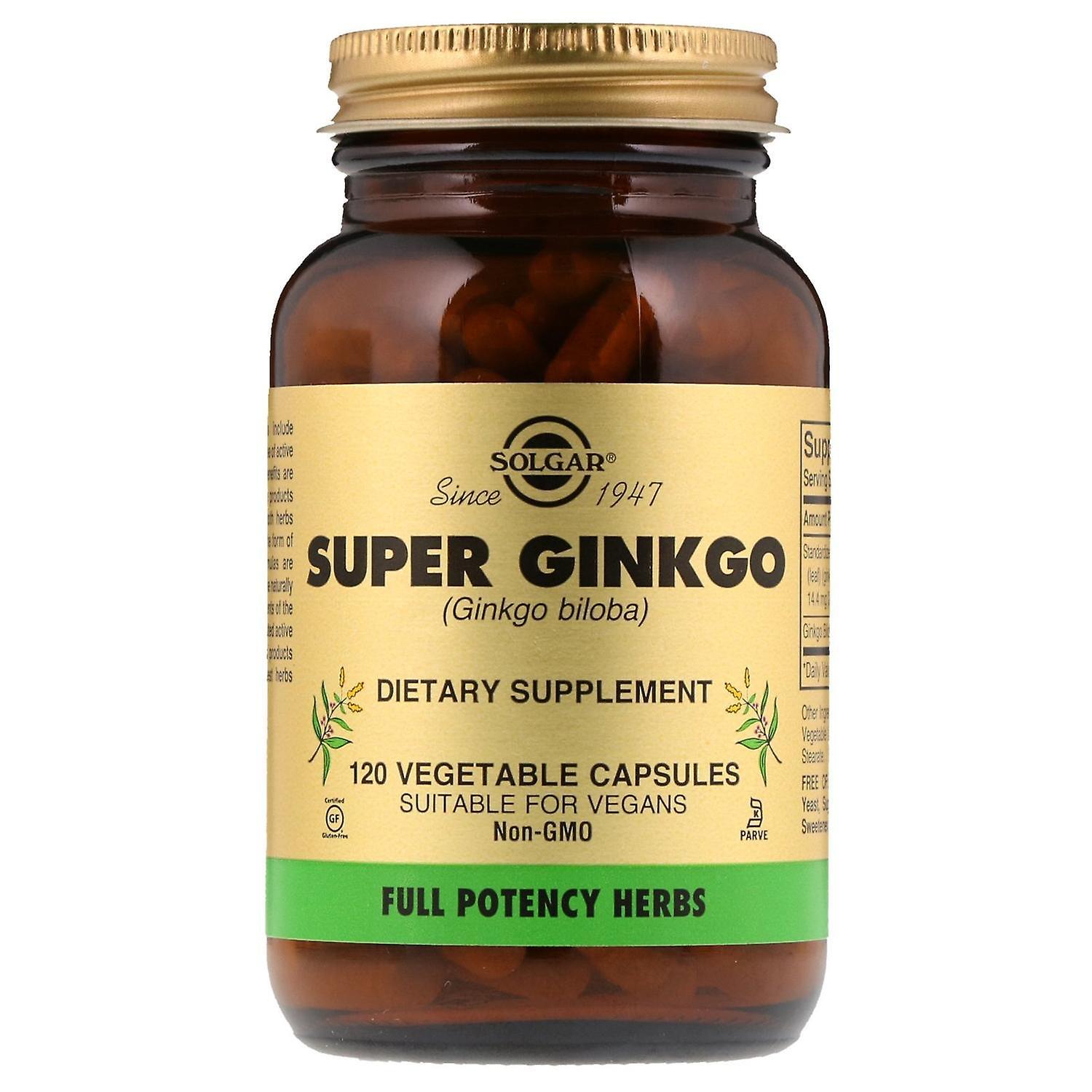 Solgar, Super Ginkgo, 120 Vegetable Capsules